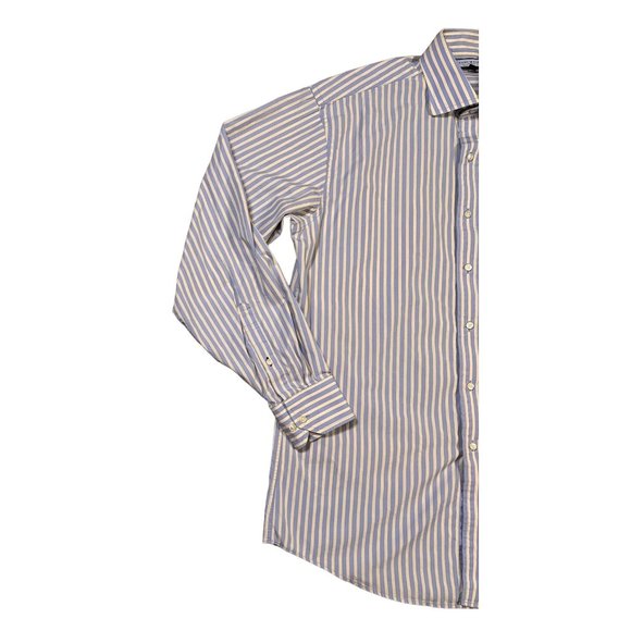 Tommy Hilfiger Shirt Men's Button Up Long Sleeve Striped Blue Yellow Medium 15.5 - Picture 5 of 11